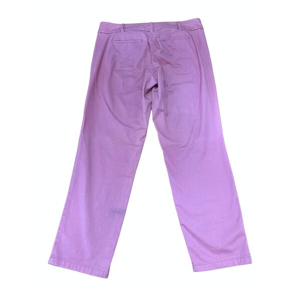 LOFT Outlet Mauve Modern Roll Cuff Chino Cotton Spandex Blend Size 10 - Picture 3 of 7